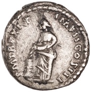 Denarius - Marcus Aurelius P M TR P XIX IMP II COS III; Annona, Rome, 164-165 reverse image