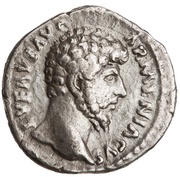 Denarius - Lucius Verus TR P V IMP II COS II; Mars obverse image