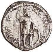 Denarius - Lucius Verus TR P V IMP II COS II; Mars, Rome, 164-165 reverse image