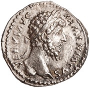 Denarius - Lucius Verus TR P V IMP II COS II; Mars obverse image