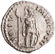 Denarius - Lucius Verus TR P V IMP II COS II; Mars, Rome, 164-165 reverse image