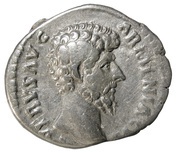 Denarius - Lucius Verus TR P V IMP II COS II; Roma and Victory obverse image