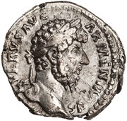 Denarius - Lucius Verus TR P V IMP II COS II; Roma and Victory obverse image