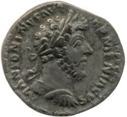 Denarius - Marcus Aurelius P M TR P XIX IMP III COS III; Roma obverse image