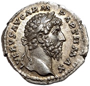 Denarius - Lucius Verus TR P V IMP III COS II; Parthian captive obverse image