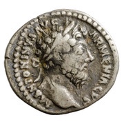 Denarius - Marcus Aurelius P M TR P XX IMP III COS III; Annona obverse image