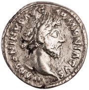 Denarius - Marcus Aurelius VICT AVG TR P XX COS III; Victory obverse image