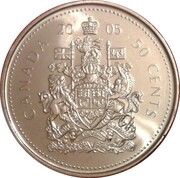 50 Cents - Elizabeth II 4th portrait, Canada, 2003-2006 reverse image