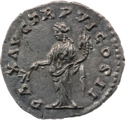 Denarius - Lucius Verus PAX AVG TR P VI COS II; Pax, Rome, 165-166 reverse image