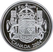 50 Cents - Elizabeth II 1st portrait, Canada, 2004 reverse image