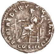 Denarius - Marcus Aurelius FORT RED TR P XXIII IMP V COS III; Fortuna, Rome, 168-169 reverse image