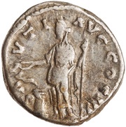 Denarius - Marcus Aurelius SALVTI AVG COS III; Salus, Rome, 168-169 reverse image