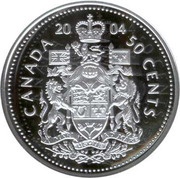50 Cents - Elizabeth II 3rd portrait, Canada, 2004 reverse image
