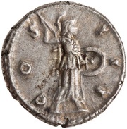 Denarius - Marcus Aurelius COS III; Minerva, Rome, 169-170 reverse image