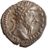 Denarius - Marcus Aurelius LIBERAL AVG V COS III; Liber and Liberalitas obverse image