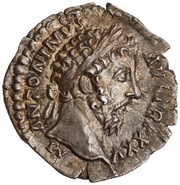 Denarius - Marcus Aurelius COS III; Mars obverse image