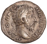 Denarius - Marcus Aurelius COS III; Salus obverse image