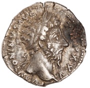 Denarius - Marcus Aurelius IMP VI COS III; Victory obverse image