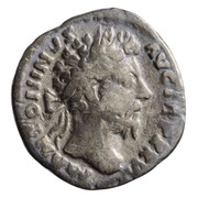 Denarius - Marcus Aurelius IMP VI COS III; Roma and Victory obverse image