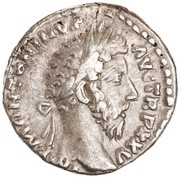 Denarius - Marcus Aurelius PRIMI DECENNALES COS III obverse image