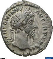 Denarius - Marcus Aurelius IMP VI COS III; Victory obverse image