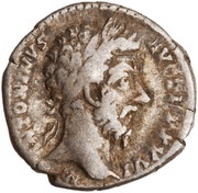 Denarius - Marcus Aurelius IMP VI COS III; Roma and Victory obverse image