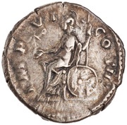 Denarius - Marcus Aurelius IMP VI COS III; Roma and Victory, Rome, 171-172 reverse image