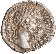 Denarius - Marcus Aurelius IMP VI COS III; Mars obverse image
