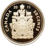 50 Cents - Elizabeth II 4th portrait; Silver Proof Issue, Canada, 2004-2011 reverse image