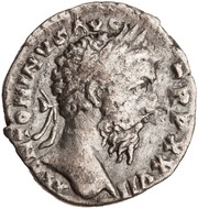 Denarius - Marcus Aurelius IMP VI COS III; Mars obverse image