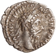 Denarius - Marcus Aurelius RELIG AVG IMP VI COS III; Mercury obverse image