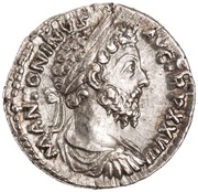 Denarius - Marcus Aurelius IMP VI COS III; Victory obverse image