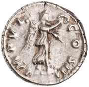 Denarius - Marcus Aurelius IMP VI COS III; Victory, Rome, 173-174 reverse image