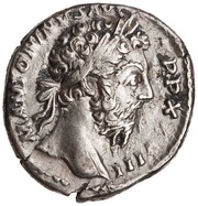 Denarius - Marcus Aurelius IMP VII COS III; Victory obverse image