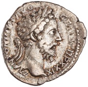 Denarius - Marcus Aurelius IMP VII COS III; Victory obverse image