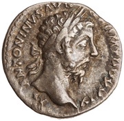 Denarius - Marcus Aurelius IMP VII COS III; Roma and Victory obverse image