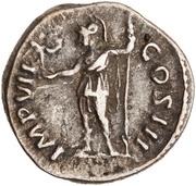 Denarius - Marcus Aurelius IMP VII COS III; Roma and Victory, Rome, 174-175 reverse image