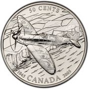 50 Cents - Elizabeth II WWII - Battle of Britain, Canada, 2005 reverse image