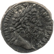 Denarius - Marcus Aurelius IMP VIII COS III; Roma and Victory obverse image