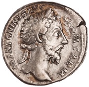 Denarius - Marcus Aurelius TR P XXIX IMP VIII COS III; Victory obverse image