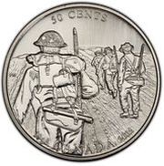 50 Cents - Elizabeth II WWII - Battle of Scheldt, Canada, 2005 reverse image