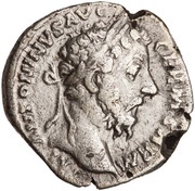Denarius - Marcus Aurelius TR P XXIX IMP VIII COS III; Roma and Victory obverse image