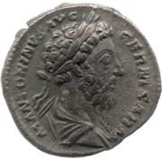 Denarius - Marcus Aurelius FORT DVCI TR P XXX IMP VIII COS III; Fortuna obverse image