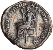 Denarius - Marcus Aurelius SECVRIT PVB TR P XXX IMP VIII COS III; Securitas, Rome, 175-176 reverse image