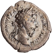 Denarius - Marcus Aurelius TR P XXX IMP VIII COS III; Mars obverse image