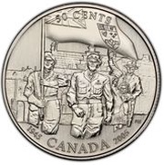 50 Cents - Elizabeth II WWII - Liberation of the Netherlands, Canada, 2005 reverse image