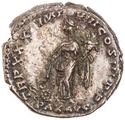 Denarius - Marcus Aurelius TR P XXX IMP VIII COS III P P PAX AVG; Pax, Rome, 175-177 reverse image