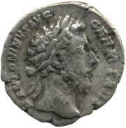Denarius - Marcus Aurelius TR P XXXI IMP VIII COS III P P DE SARM obverse image