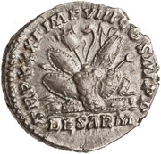 Denarius - Marcus Aurelius TR P XXXI IMP VIII COS III P P DE SARM, Rome, 176-177 reverse image