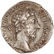 Denarius - Marcus Aurelius TR P XXXI IMP VIII COS III P P PAX AVG; Pax obverse image